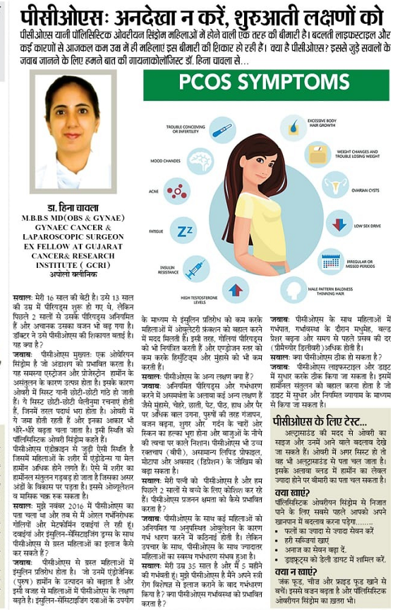 News article related to PCOS symptoms