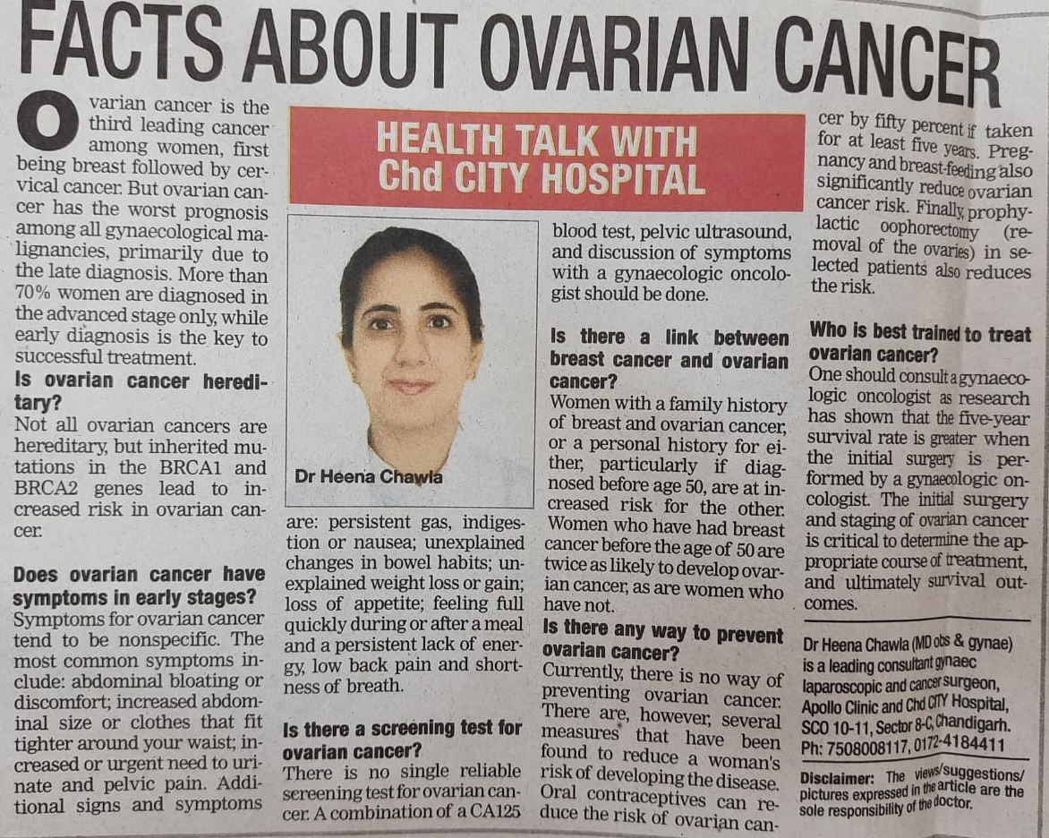 News article related to Ovarian Cancer